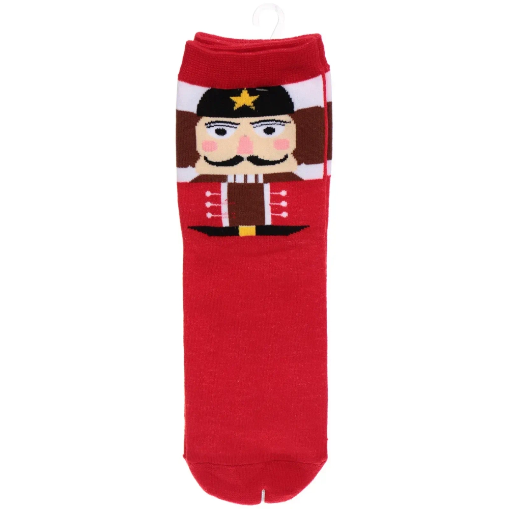 Носки новогодние «SKAZKA», кокарда, цвет как на фото, р-р36-42 (крючок, пакет, стикер)