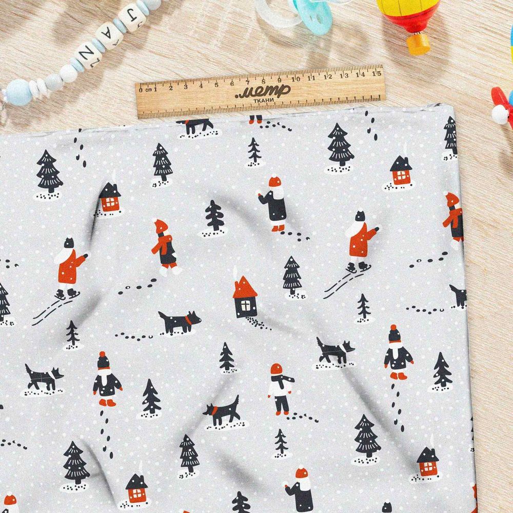 Ткань шелк Армани зимняя сказка