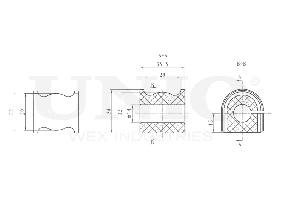 Втулка заднего стабилизатора UNIO RMP-10102