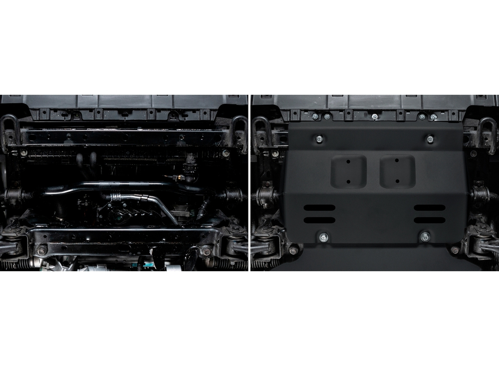 Защита радиатора Rival для Tank 300 АКПП 4WD 2023-н.в./500 АКПП 4WD 2023-н.в., сталь 1.5 мм, с крепежом, штампованная, 111.4801.1