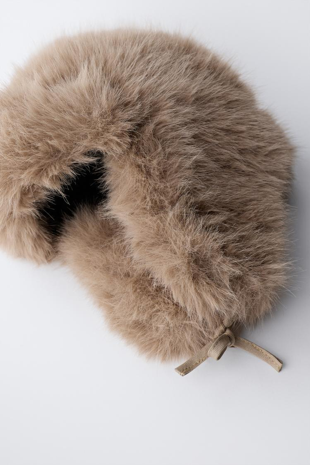 ZARA ШАПКА ИЗ ИСКУССТВЕННОГО МЕХА, КОРИЧНЕВЫЙ