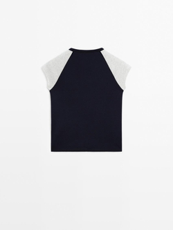 Massimo Dutti Хлопковый топ в рубчик без рукавов, темно-синий