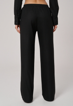 Брюки с поясом на резинке черные