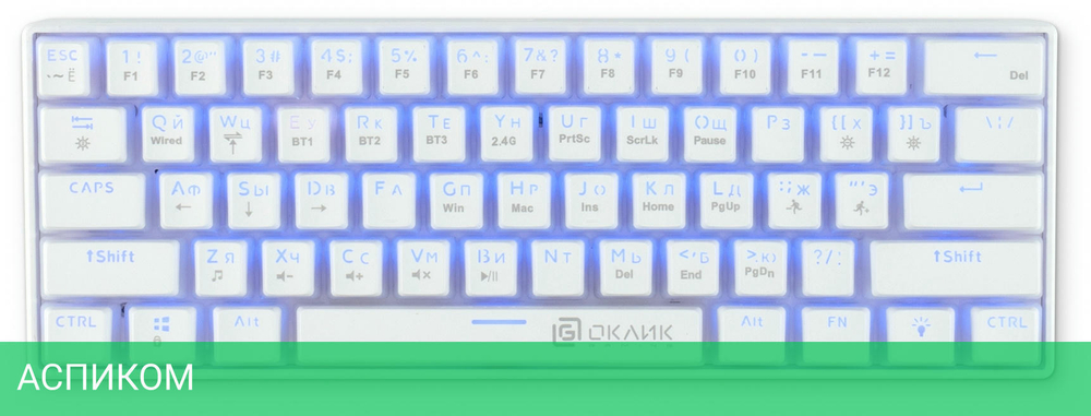 Клавиатура Oklick K763W белый (1920562)