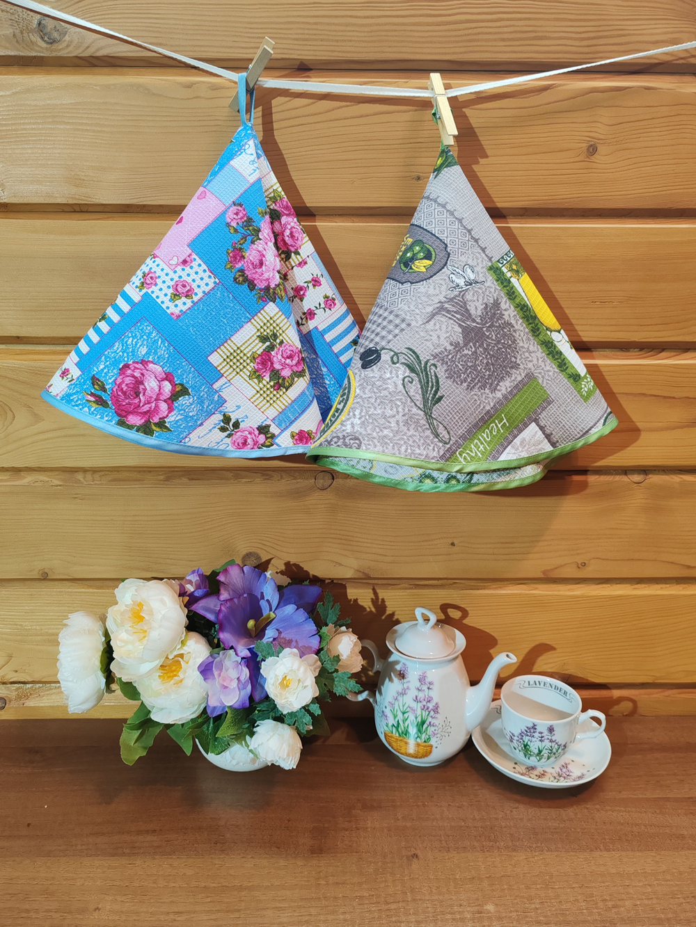 Полотенце кухонное, круглое, 2 шт, вафельное полотно