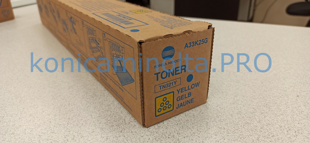 Тонер TN-321Y Konica Minolta оригинальный желтый 50% A33K25G