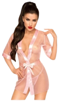 Розовый прозрачный халатик Midnight mirage