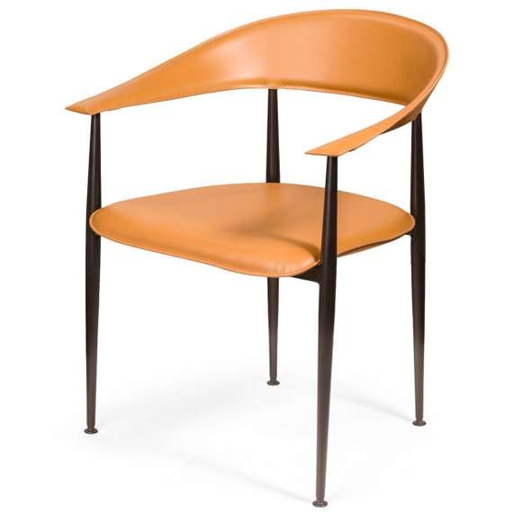 Стул с подлокотниками Rotti, кожа коричневый