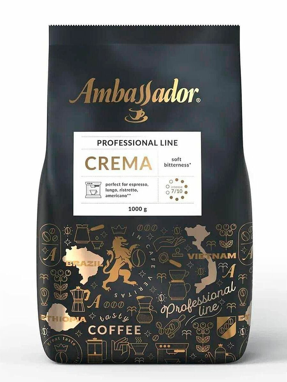 Кофе в зернах Ambassador Crema, 1 кг (Амбассадор)