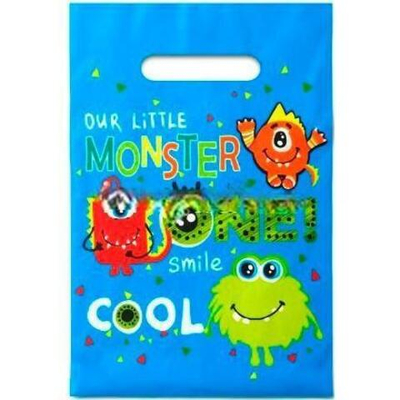 Пакет с прорубной ручкой ПВД 20х30 (30 мкм) "Монстры" (100/2000 шт.) Интерпак