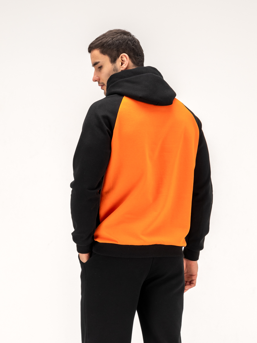 Костюм мужской спортивный теплый. Оранжевый/черный