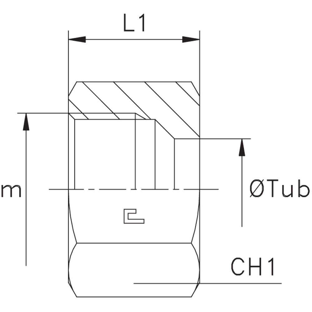 Гайка N DL15 (нерж.)
