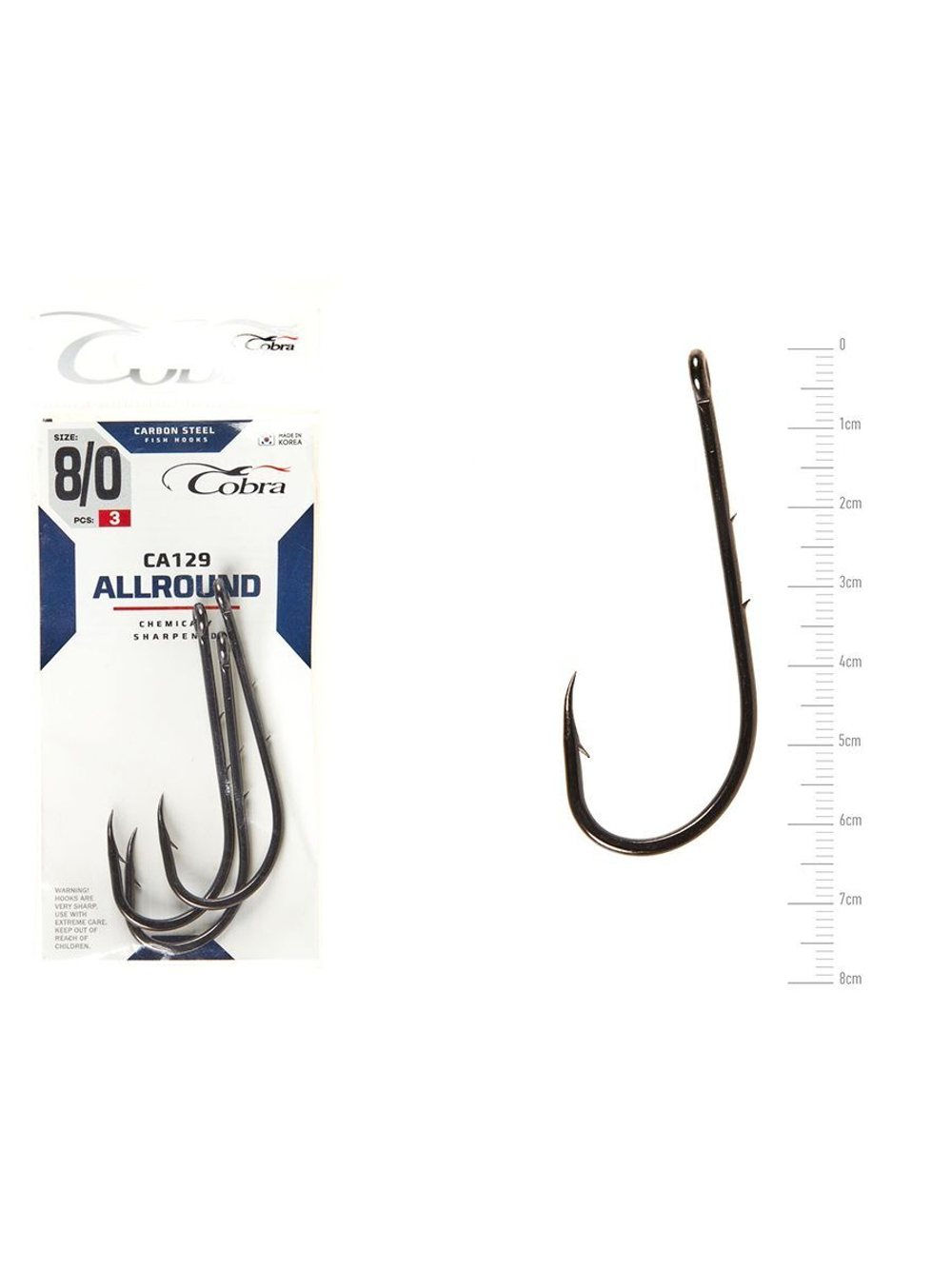Крючки Cobra Allround BAITHOLDER серии CA129 размер K008/0 (10упк.по 3шт.)