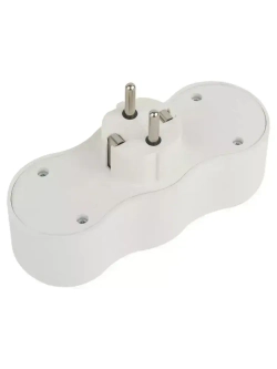 Тройник розетка электрический SPx-3e-W ЭРА / Разветвитель электрический с заземлением, 3 розетки, 16А, белый