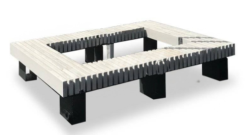 Скамейка стальная вокруг дерева или столба «Сколково» без спинки