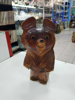 Деревянная статуэтка СССР. Олимпийский мишка.