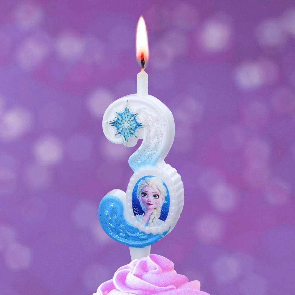Свеча Цифра, 3 Холодное сердце, 12 см