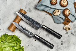 Нож кухонный универсальный 16.2см, гвоздичное масло и салфетка Samura Blacksmith SBL-0023C/K