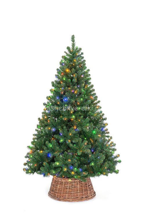 Сосна искусственная световая "Звездная", ПВХ, со встроенной LED гирляндой + пульт 1.8 м. (180 см.)