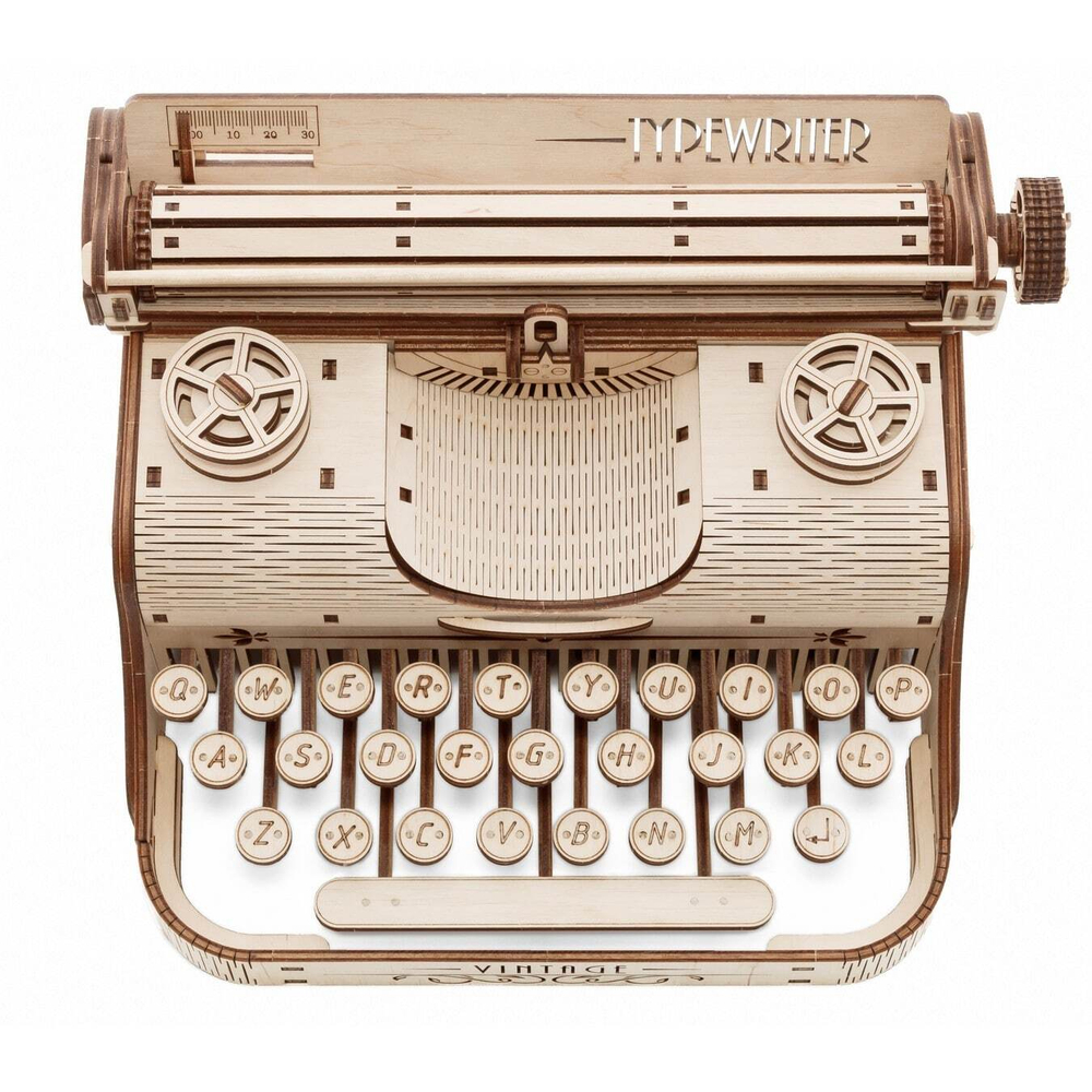Конструктор Печатная машинка от EWA - деревянный конструктор, сборная механическая модель, 3D пазл, для дизайна и интерьера