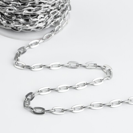 Цепочка железо 9*5мм , серебряный ,9376782