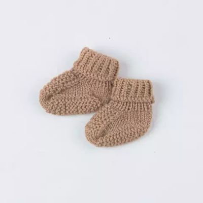 Woolen socks for premature babies 0+, Desert Sand&quot; 0+