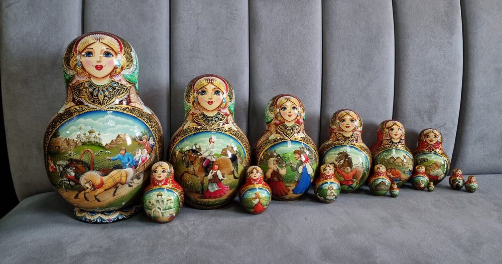 Матрешка "Лето в деревне" Русские мотивы 15мест