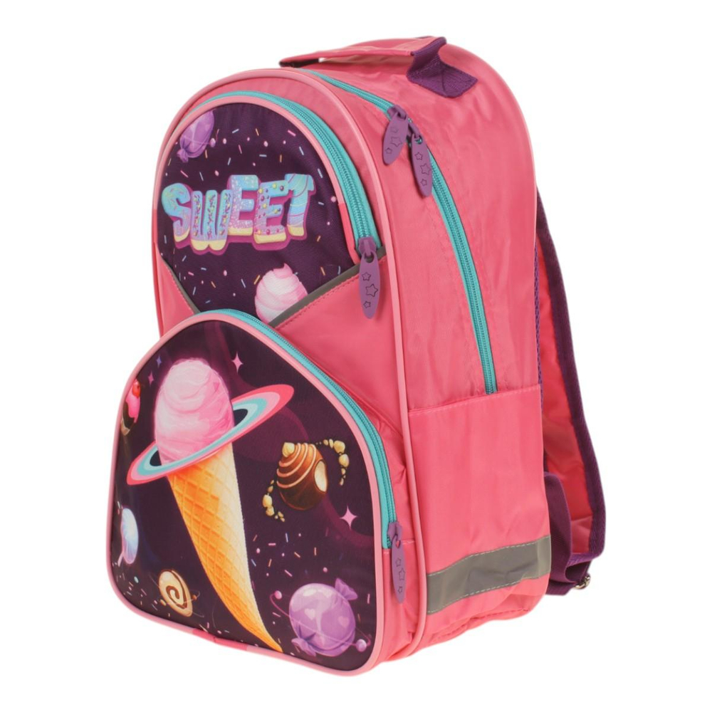 Ранец школьный Антошка ОРТ 37*26*13см, анатом. спинкой, 1 отдел, 2 кармана, 2 боковых кармана "Вку