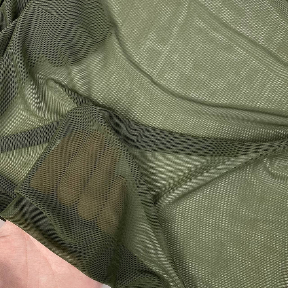 Сетка эластичная хаки однотонная