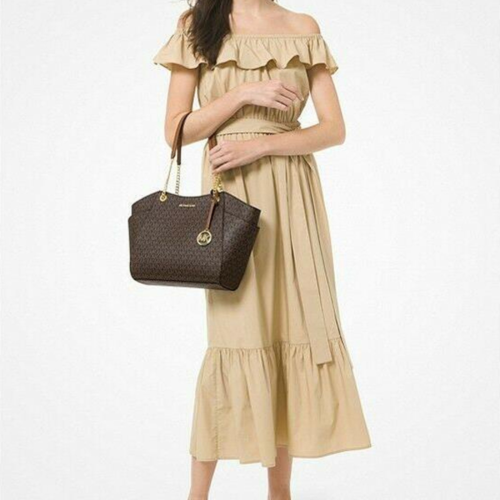 Сумка MICHAEL KORS MK Jet Set LOGO Tote, 35F8GTVE7B-BROWN