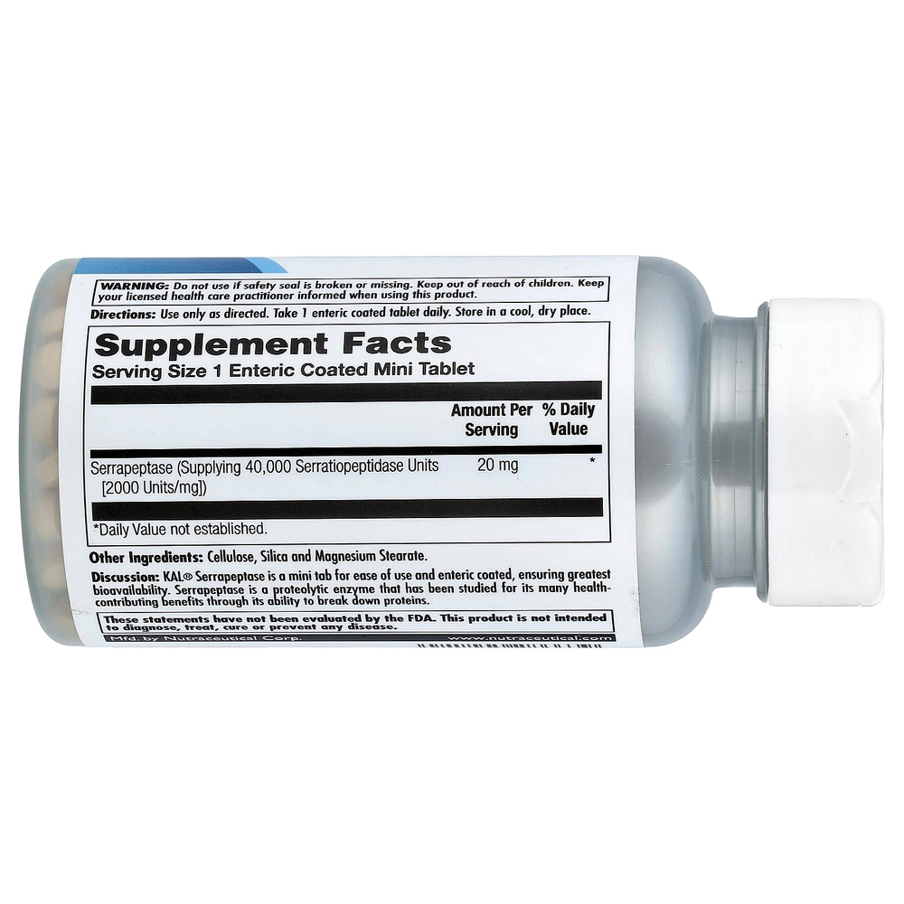 KAL, Серрапептаза, 20 мг, 90 таблеток