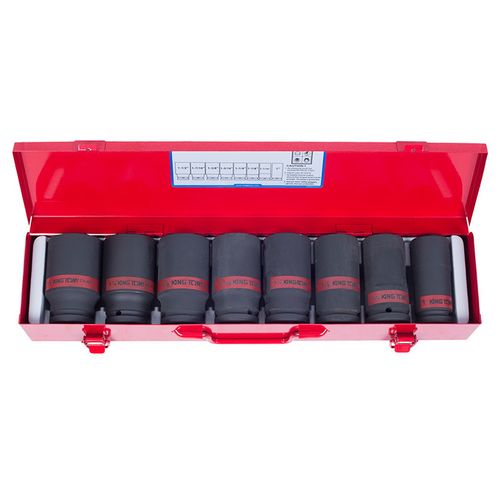 KING TONY (6410SP) Набор ударных глубоких торцевых головок 3/4", 6-гранные, 1"-1&1/2", 8 предметов