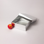 Коробка крышка-дно 25x10x25, серебро, картон глянцевый