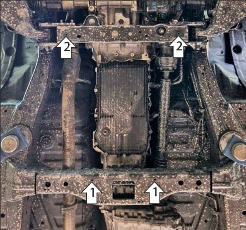 Защита КПП. 2 мм, Сталь. для Foton Tunland V9 2024-н.в., Motodor.77509