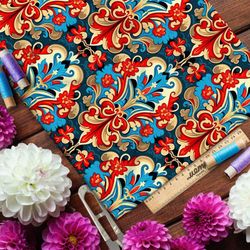 Ткань блэкаут  японский народный орнамент