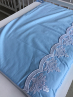 Комплект в кроватку 6-ти предметный "Нежность" с кружевом(голубой цвет), поплин