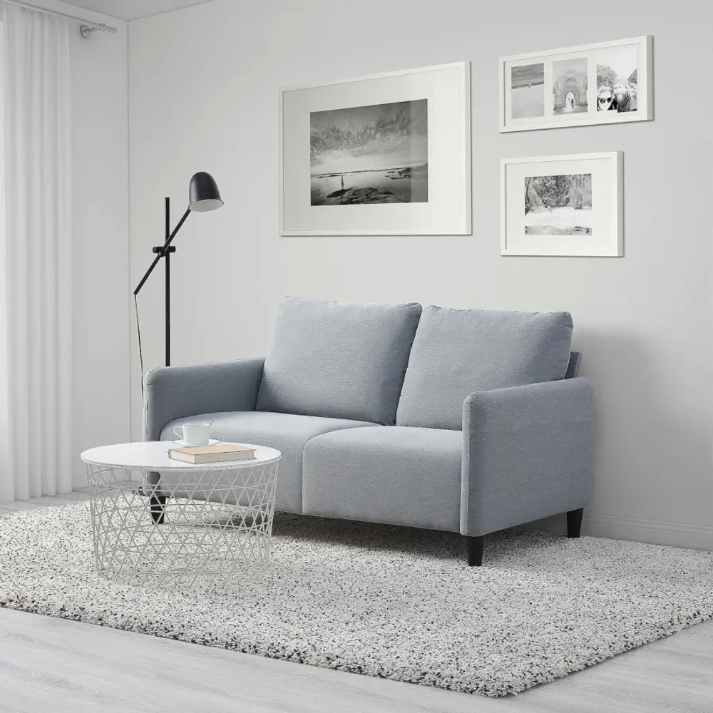 Диван 2-местный - IKEA ANGERSBY/ЭНГЕРСБИ ИКЕА, 89х84х137 см, серый