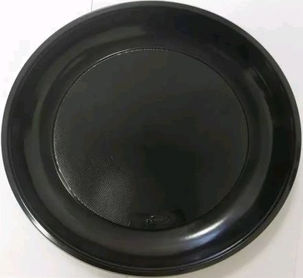 Тарелка одноразовая черная D=220мм, ПП, 16 г. (50/750шт)