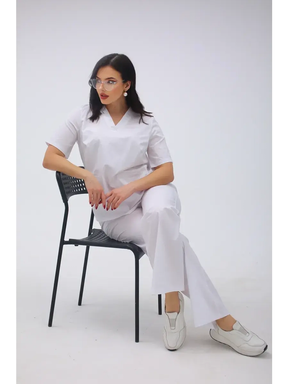 Медицинский костюм с брюками стрейч