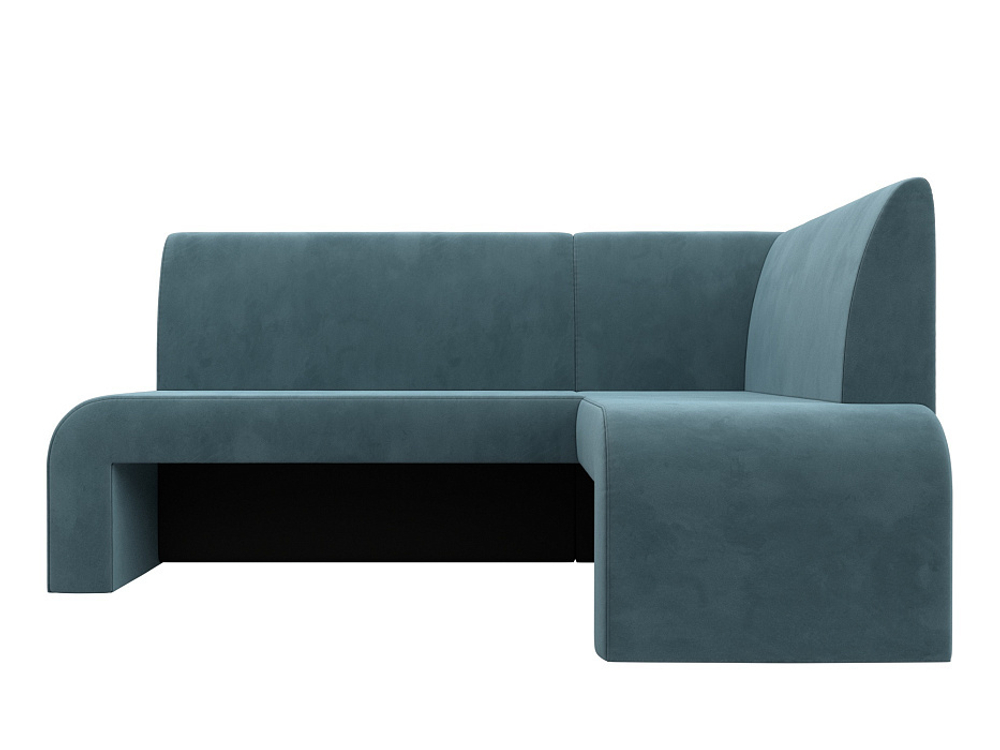 Диван кухонный угловой Кармен правый угол, Бирюзовый, Велюр, 126129