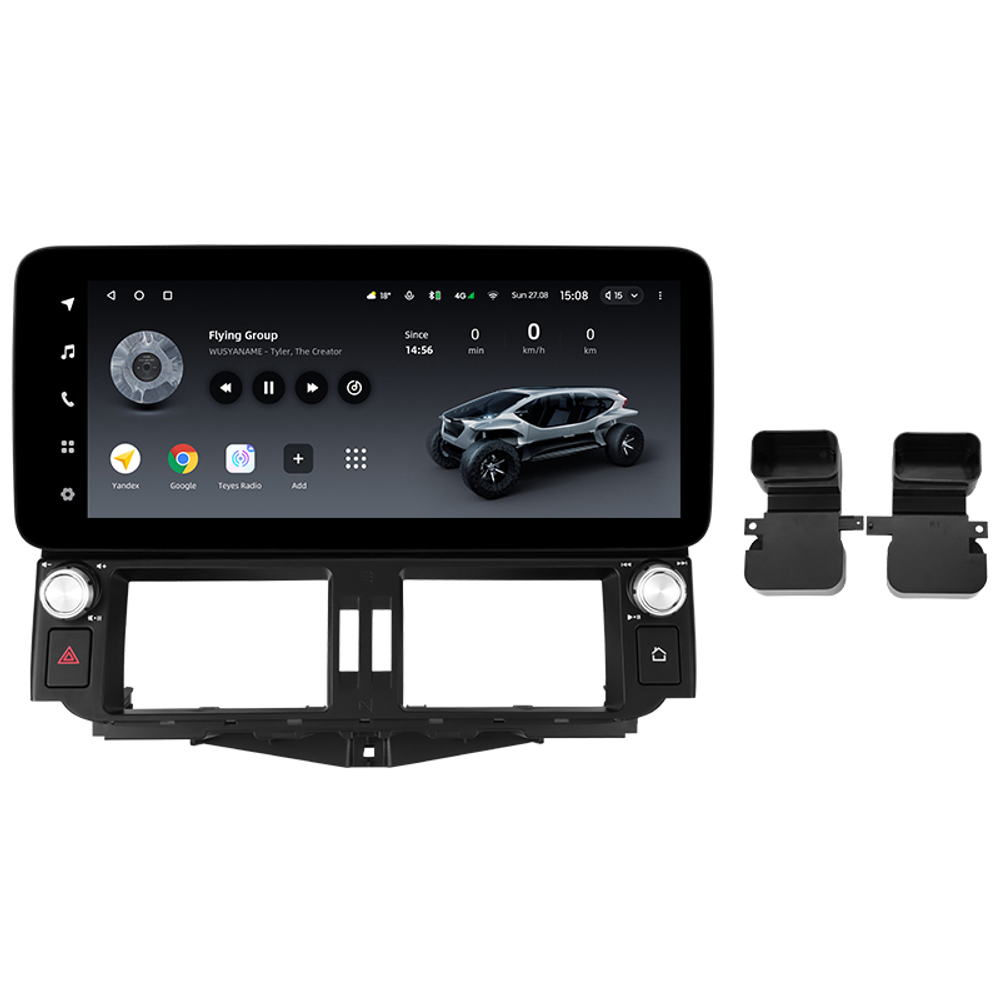Магнитола для Toyota Land Cruiser Prado 150 2009-2013 (поддержка JBL) - Teyes LUX ONE ROUND монитор 12.3" 2K QLED на Android 10, ТОП процессор, CarPlay, 4G SIM-слот