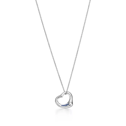 Подвеска из платины с синими сапфирами, Tiffany 💠Open heart 16mm