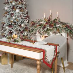 ДОРОЖКА "МОРОЗКО.СНЕГИРИ "45Х215СМ ,КРАСНЫЙ, 100% ХЛОПОК,ТВИЛ ПРОПИТКА