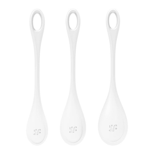 Набор из 3 белых вагинальных шариков 2см, 2,5см и 3см Satisfyer Yoni Power 1
