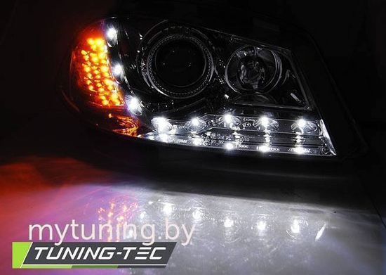 Передние фары Seat Ibiza 3 daylights chrome