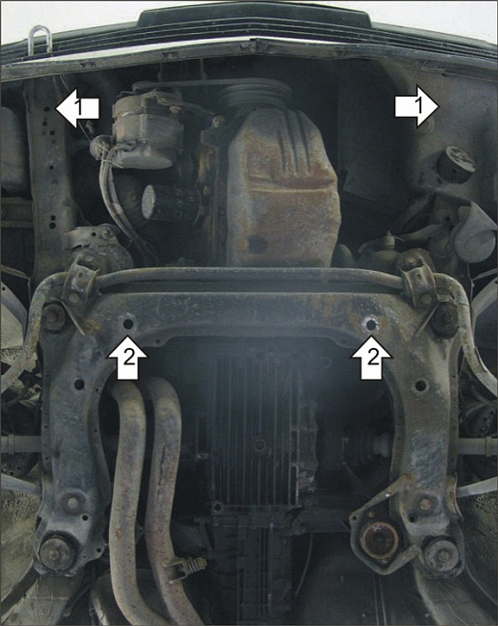Защита картера Двигателя. 2 мм, Сталь. для Audi 100 1982-1990 MOTODOR.00103