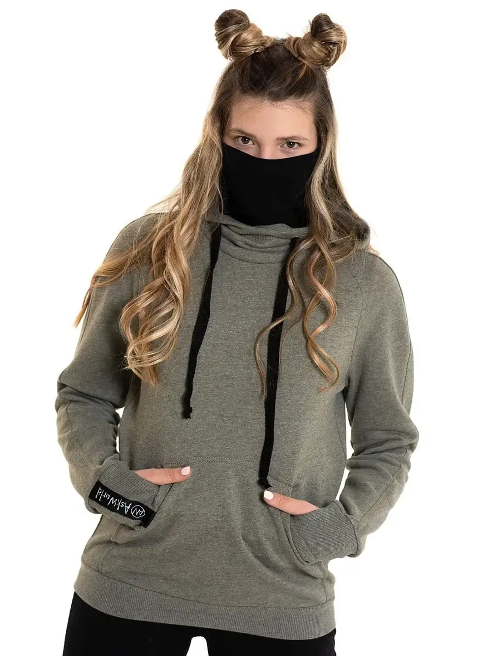 Худи с маской "Ниндзя" Толстовка "Ninja"  без начеса