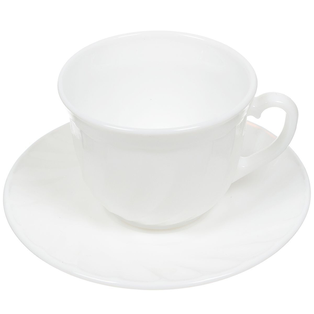 Набор чайный стеклокерам, 12 пр, 6 перс, 190 мл, Daniks, Белый, подар уп