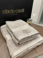 Набор из трех хлопковых полотенец со стразами Roberto Cavalli