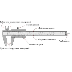 Штангенциркуль металлический ШЦ-1-150-0,05 АЛЬФА-НДТ с калибровкой, в кейсе, 150мм